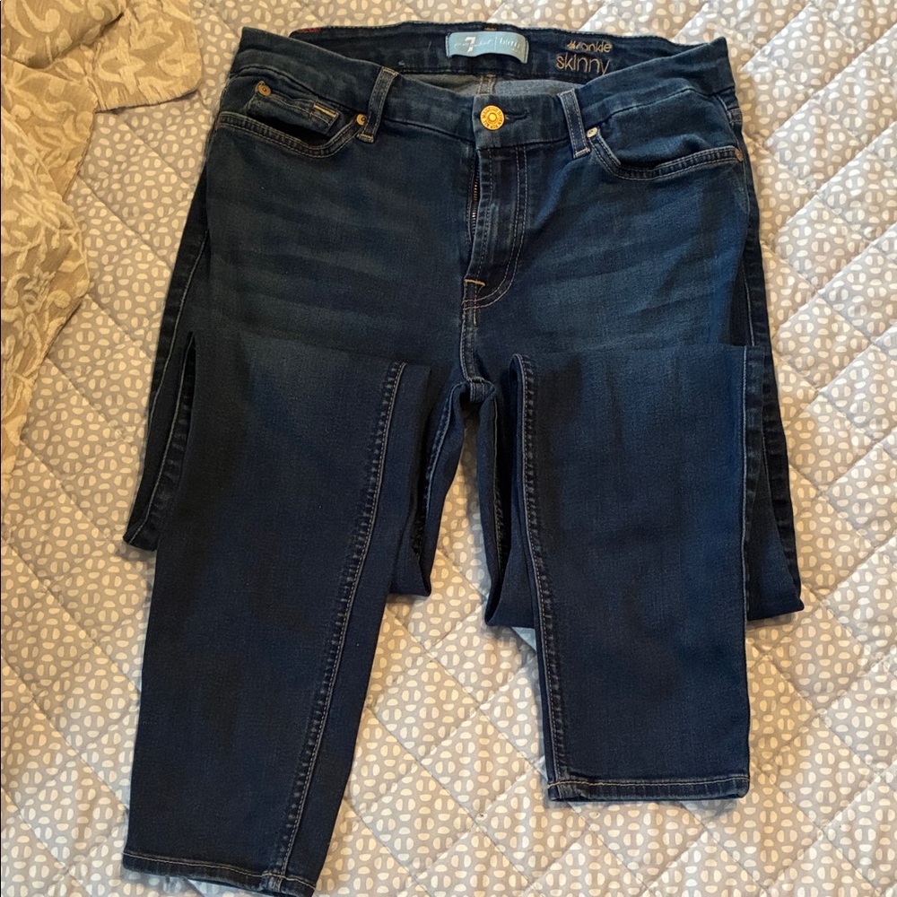 7 For All Mankind Deep Indigo Skinny Jeans